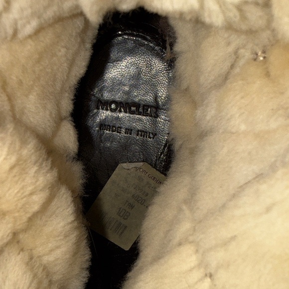 Moncler Women's Tan Shearling Merino Sheep Fur Boots - Picture 12 of 12